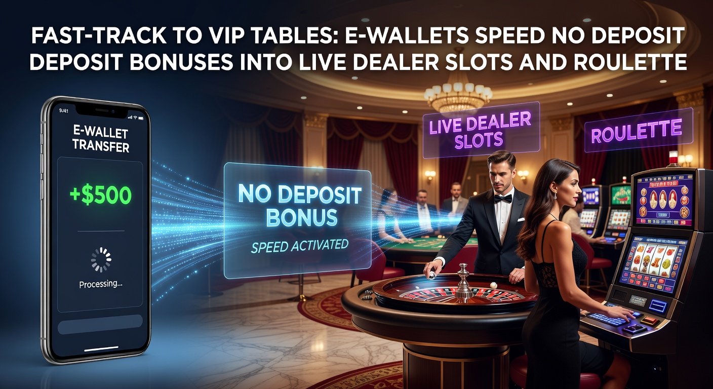 VIP-Tisch mit Roulette-Rad auf Tablet, umgeben von E-Wallet-Icons und Bonus-Symbolen