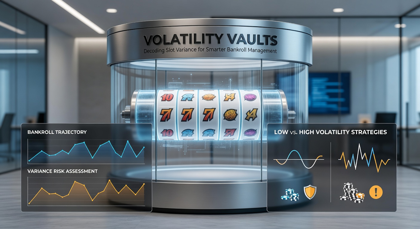 Diagramm mit Bankroll-Kurven für verschiedene Volatilitäts-Level, das Schwankungen und Erholungsphasen in Slot-Sessions darstellt